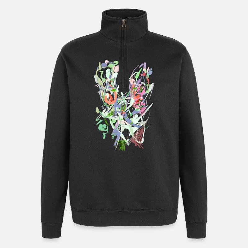 Background Design - Pastel - Quarter-Zip Sweatshirt - black