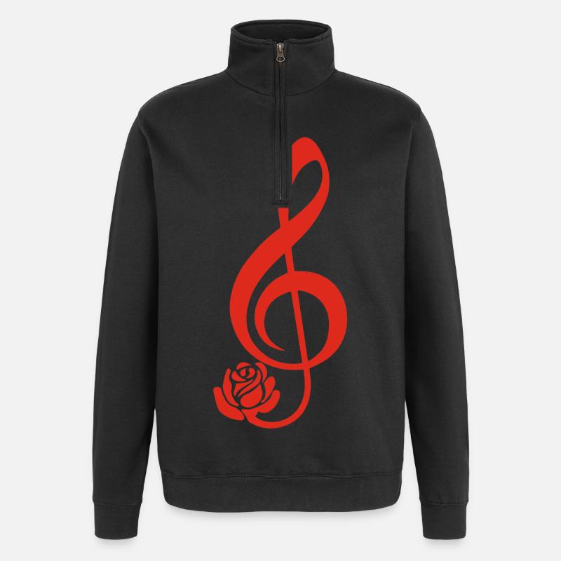 Red soil key in bloom - Quarter-Zip Sweatshirt - black