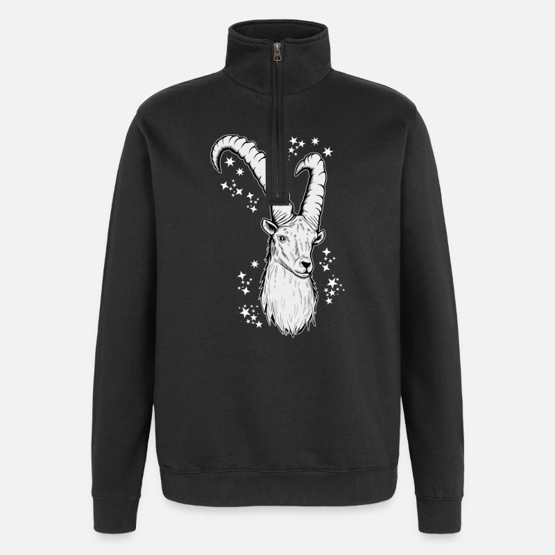 Steinbock Sternzeichen Astrologie - Quarter-Zip-Sweatshirt - Schwarz