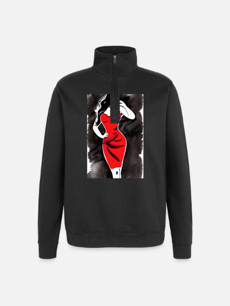 Pin up 2 - Quarter-Zip Sweatshirt - black
