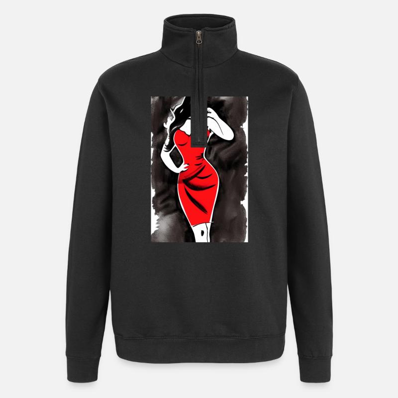 Pin up 2 - Quarter-Zip Sweatshirt - black