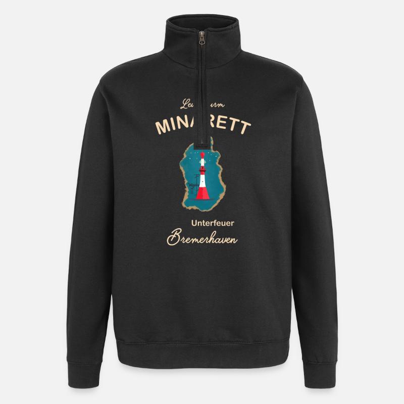 Bremerhaven, lighthouse underfire, minaret, - Quarter-Zip Sweatshirt - black