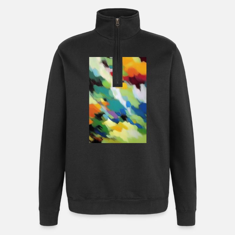 Muster und Formen - Quarter-Zip-Sweatshirt - Schwarz