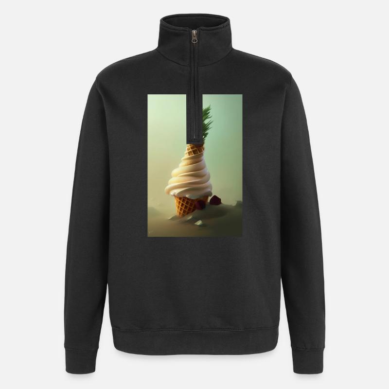 Ice cream - Quarter-Zip Sweatshirt - black