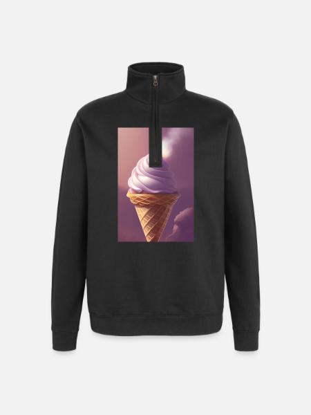 Eiscreme - Quarter-Zip-Sweatshirt - Schwarz