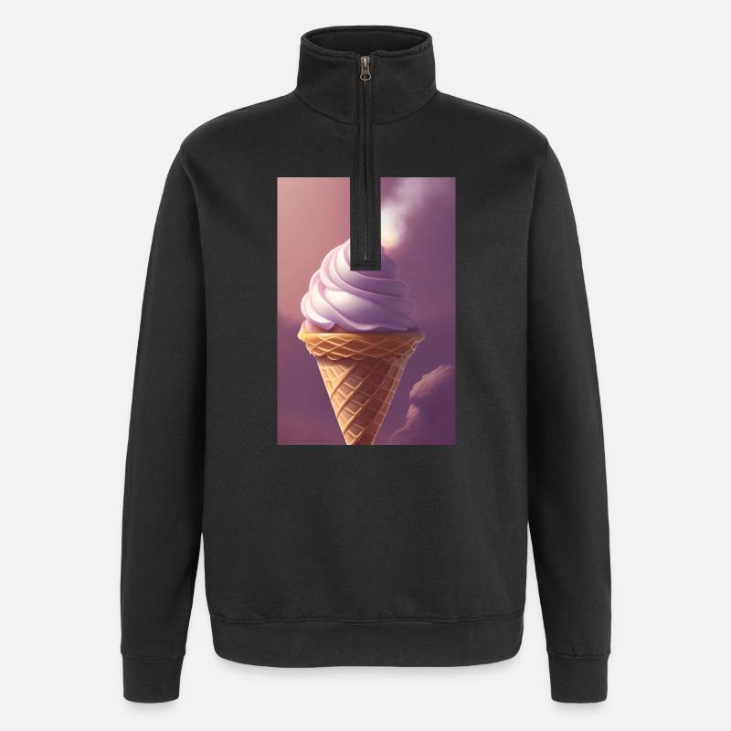Eiscreme - Quarter-Zip-Sweatshirt - Schwarz