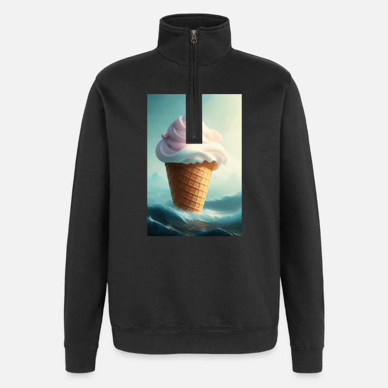 Ice cream - Quarter-Zip Sweatshirt - black