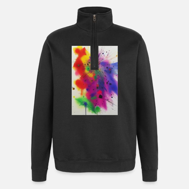 Éclaboussures de peinture - Sweat à zip 1/4 - noir