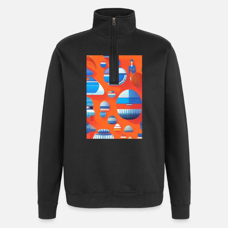 Art abstrait - Sweat à zip 1/4 - noir