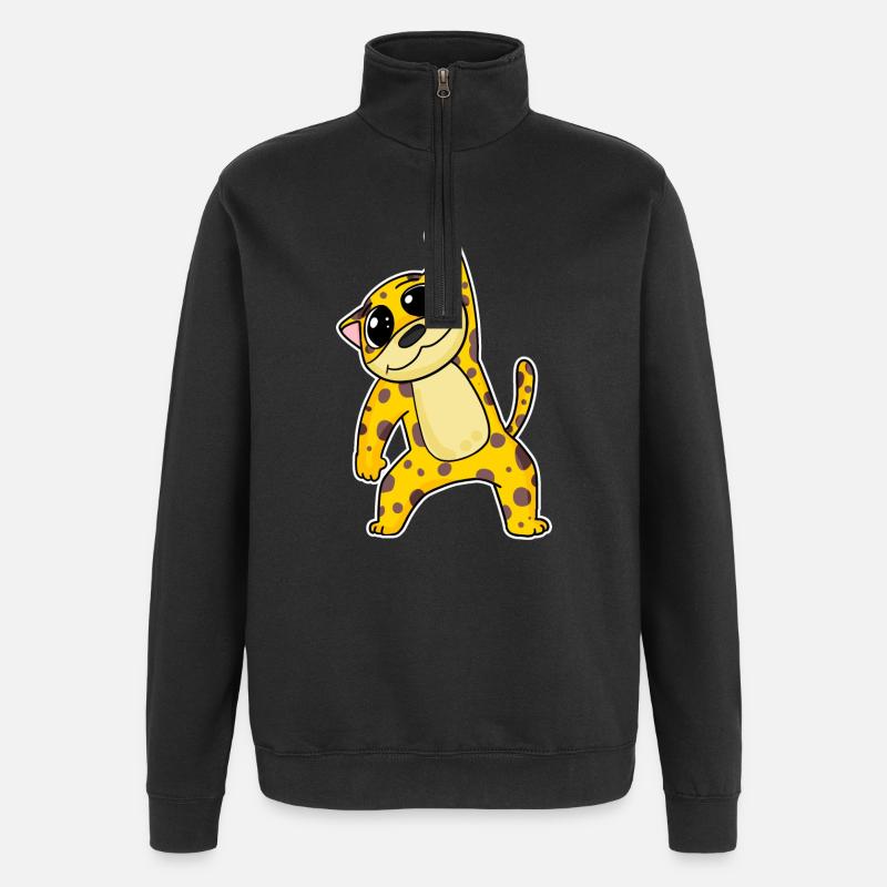Jaguar Cat - Quarter-Zip Sweatshirt - black