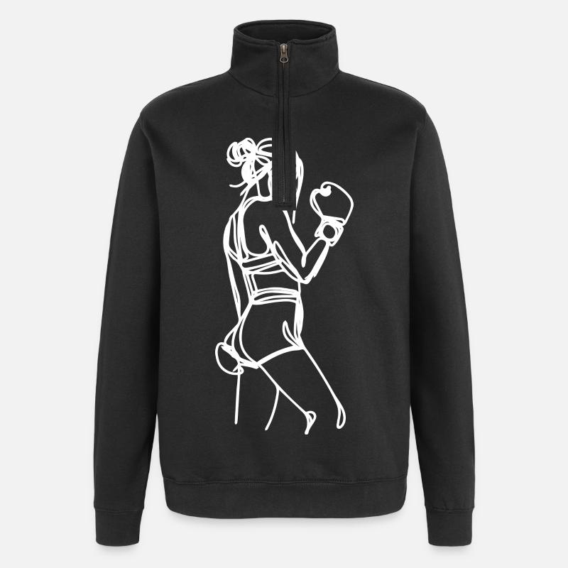 Boxerin Grafik - Quarter-Zip-Sweatshirt - Schwarz
