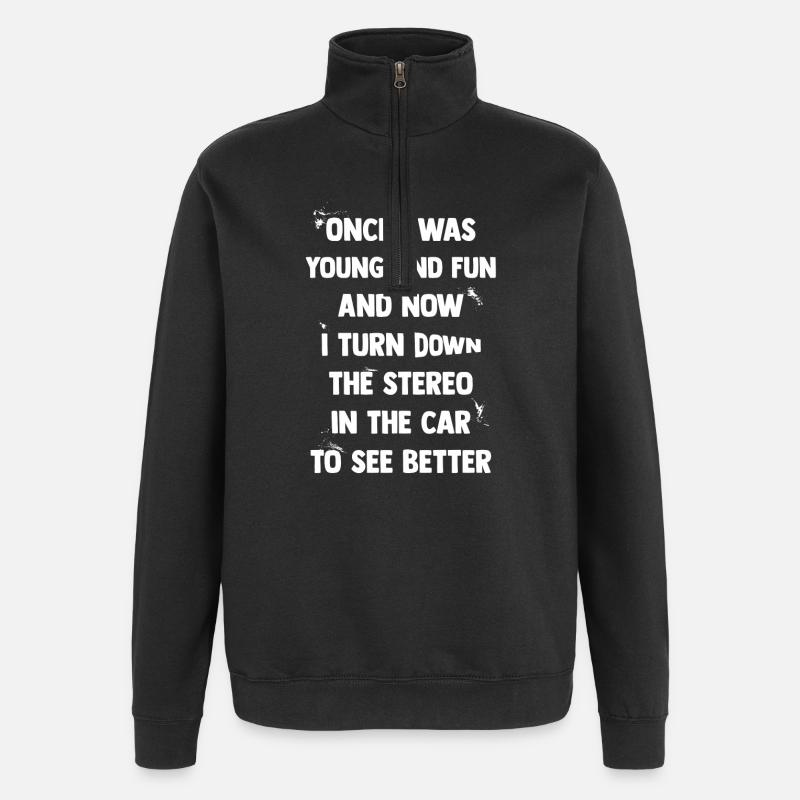 Turn down the stereo - Quarter-Zip Sweatshirt - black