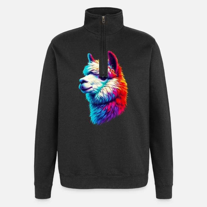 Alpaka - Quarter-Zip-Sweatshirt - Schwarz