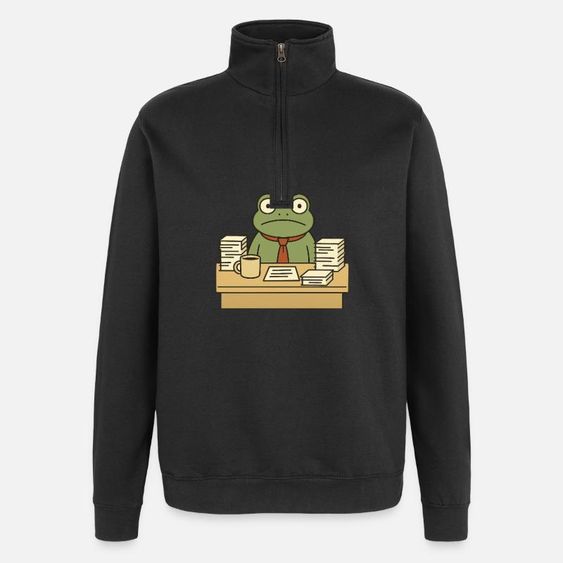 Grenouille d’affaires - Sweat à zip 1/4 - noir
