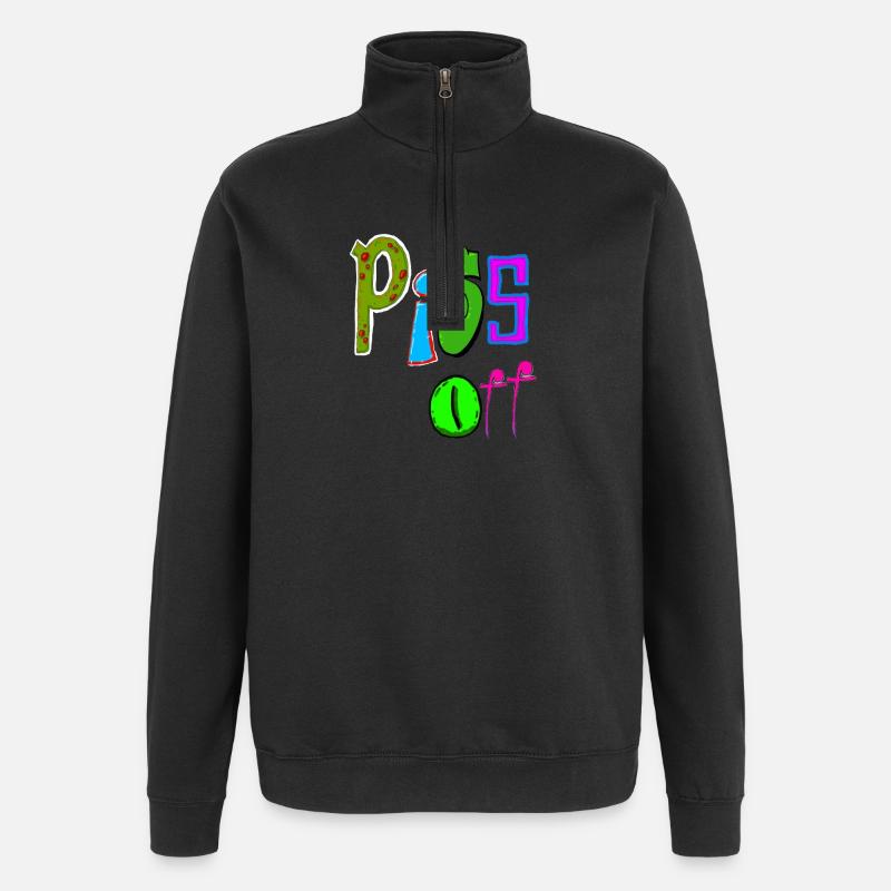 Hau ab - Quarter-Zip-Sweatshirt - Schwarz