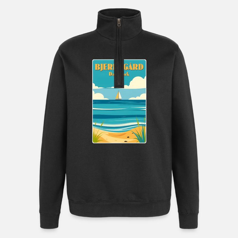 Bjerregard, Denmark - Quarter-Zip Sweatshirt - black