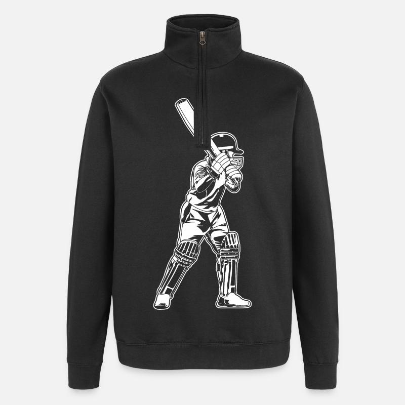 Cricket Batter Sketch - Quarter-Zip Sweatshirt - black