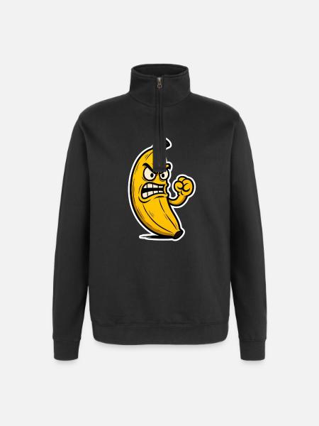 Bad Banana Vibes - Quarter-Zip Sweatshirt - black
