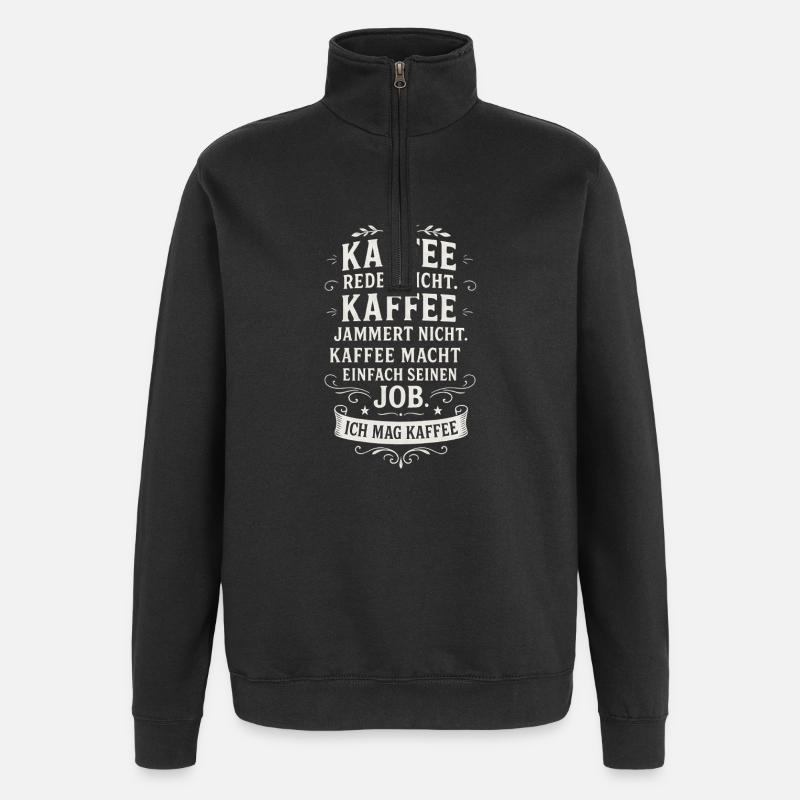 Café Drôle Café Dire Bureau - Sweat à zip 1/4 - noir