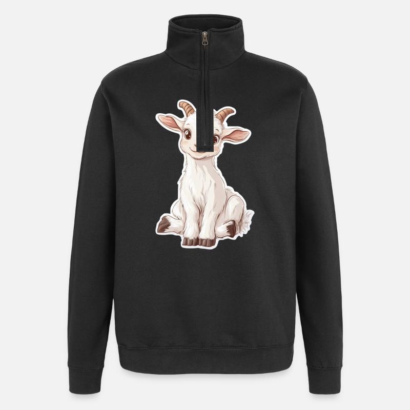 Chèvre - Sweat à zip 1/4 - noir