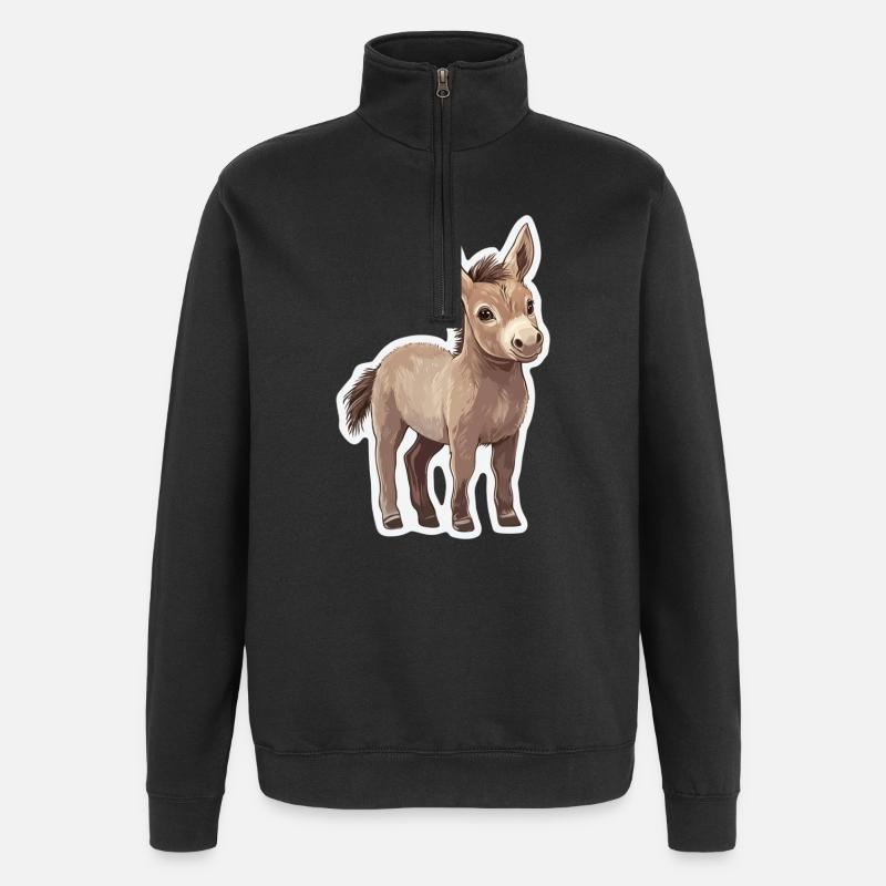 âne - Sweat à zip 1/4 - noir