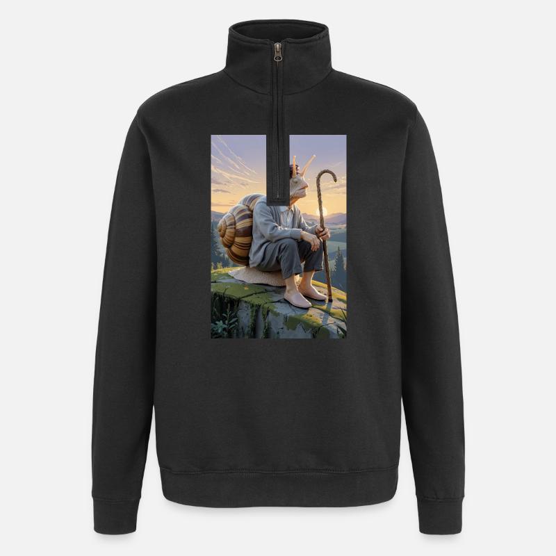 Uralte humanoide Schnecke - Quarter-Zip-Sweatshirt - Schwarz