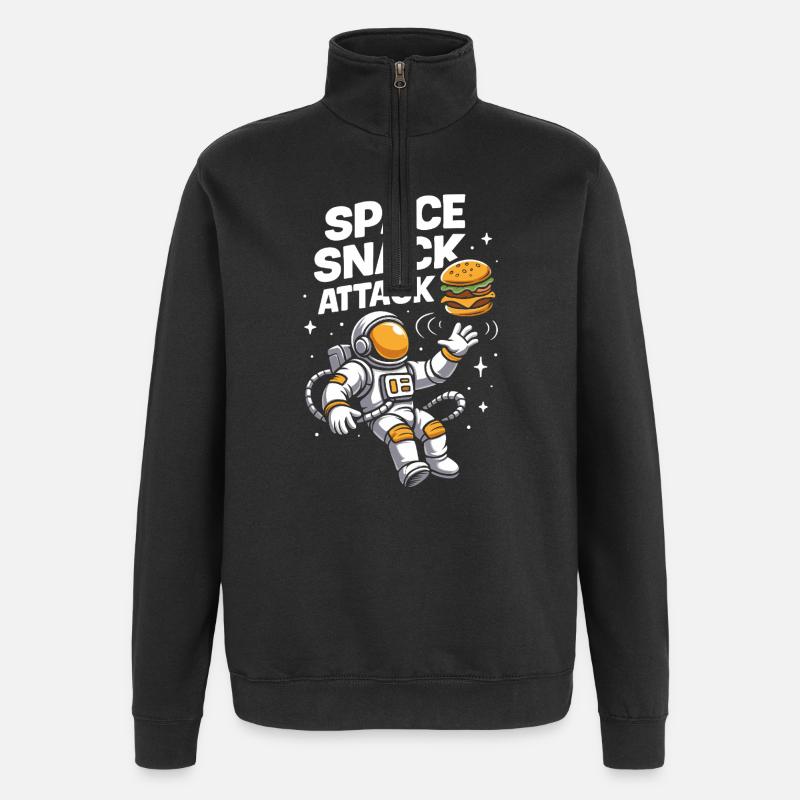 Astronaut Burger Space Design - Quarter-Zip Sweatshirt - black