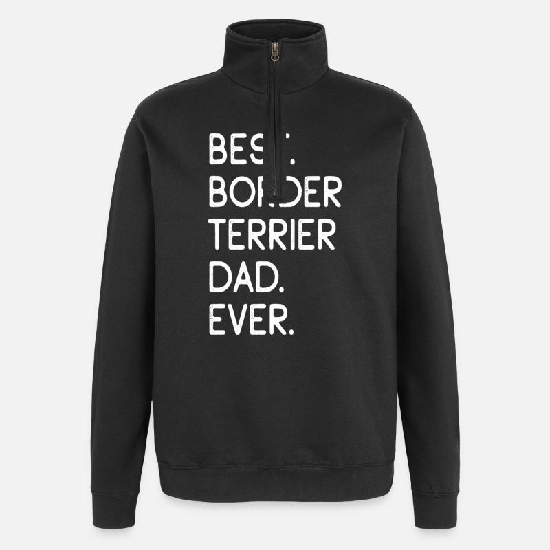 Border Terrier - Sweat à zip 1/4 - noir