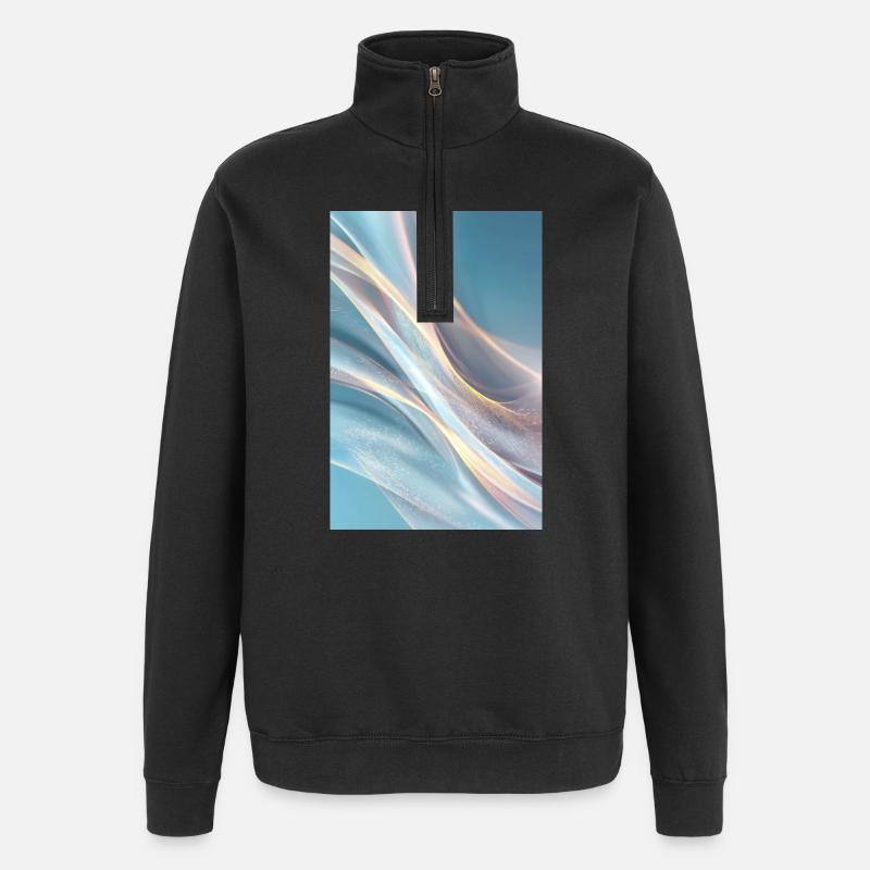 Abstrakte Lichtwellen - Quarter-Zip-Sweatshirt - Schwarz