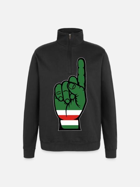 Chechnya: Flag number 1 - Quarter-Zip Sweatshirt - black