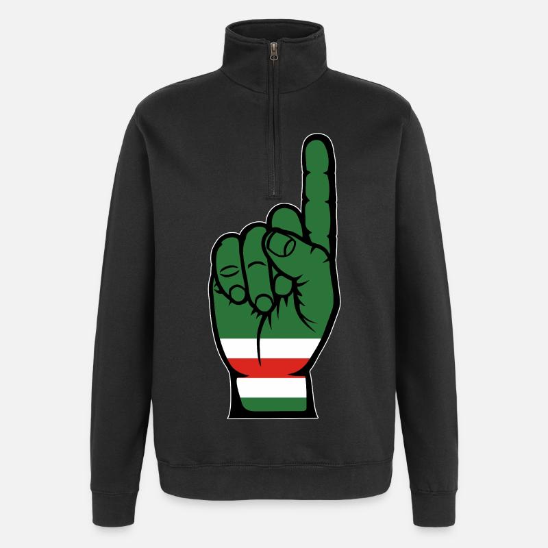 Tchétchénie : Drapeau numéro 1 - Sweat à zip 1/4 - noir