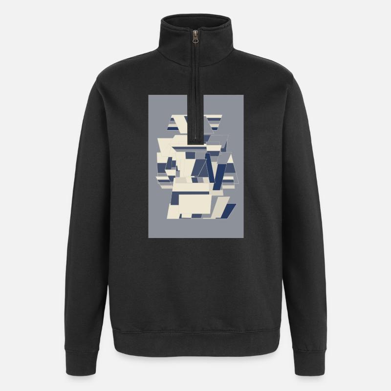 Blue Robot Warrior - Quarter-Zip Sweatshirt - black