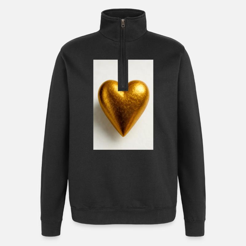 Ein Herz aus Gold - Quarter-Zip-Sweatshirt - Schwarz