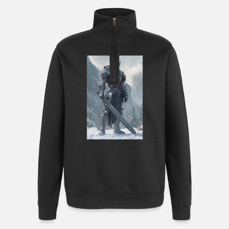 Kriegsherr Frostrüstung - Quarter-Zip-Sweatshirt - Schwarz