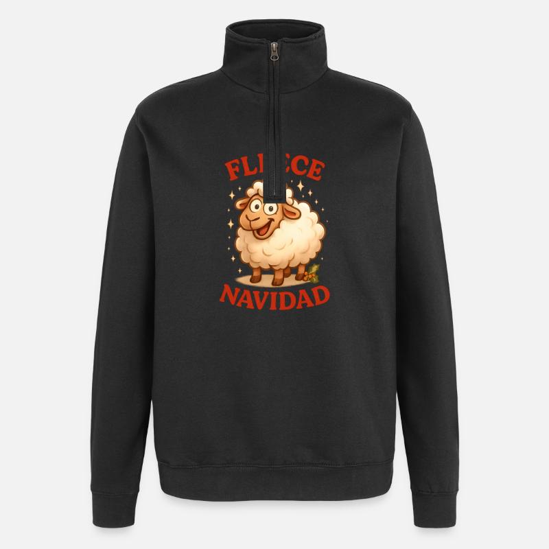 Navidad de toison - Sweat à zip 1/4 - noir