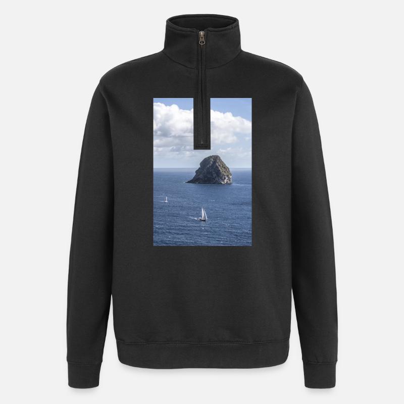 Liberté - Sweat à zip 1/4 - noir