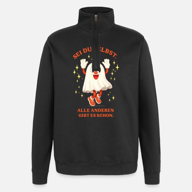 Sei Du Selbst Glitzernder Geist - Quarter-Zip-Sweatshirt - Schwarz