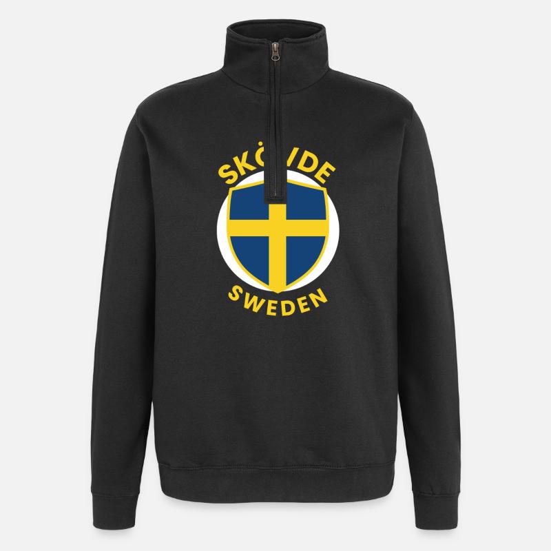 Skövde-Schild Schweden Wappen - Quarter-Zip-Sweatshirt - Schwarz