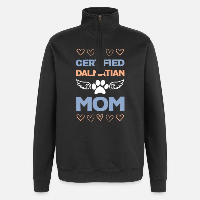 Certified Dalmatian mom - Quarter-Zip Sweatshirt - black