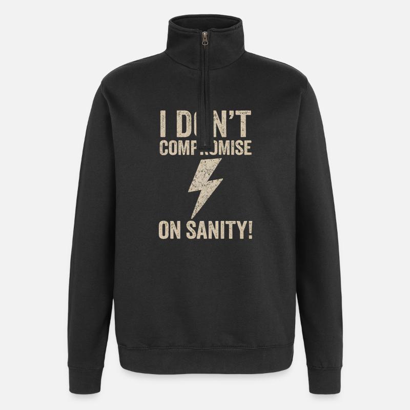 Je n’abandonne pas la raison - Sweat à zip 1/4 - noir