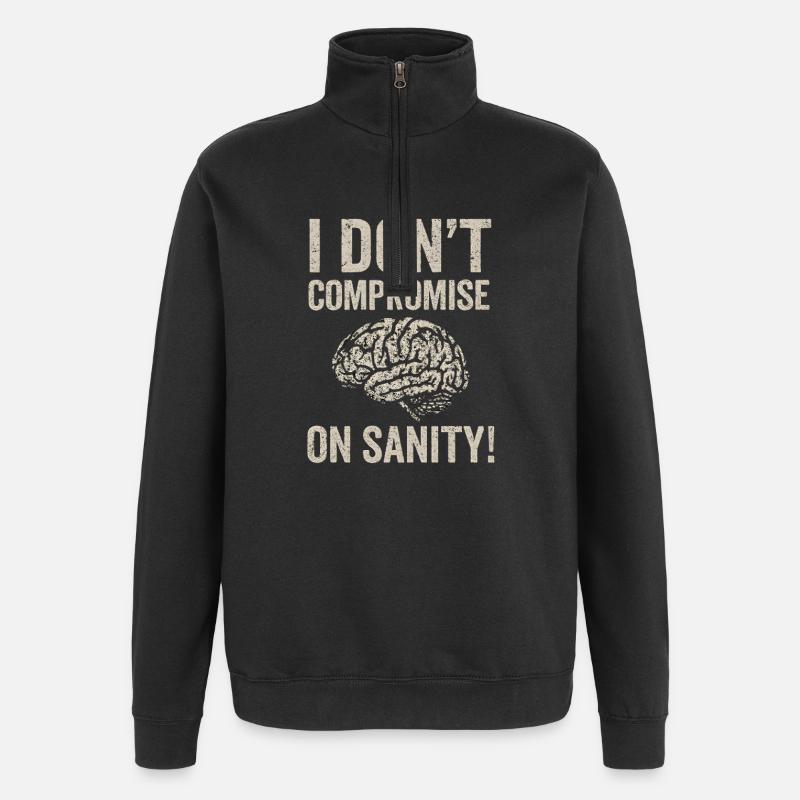 Aucun compromis sur la santé mentale - Sweat à zip 1/4 - noir