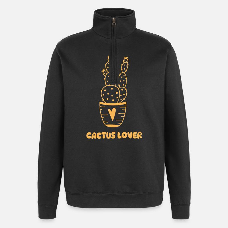 Süßer Kaktus Lover Spruch - Quarter-Zip-Sweatshirt - Schwarz