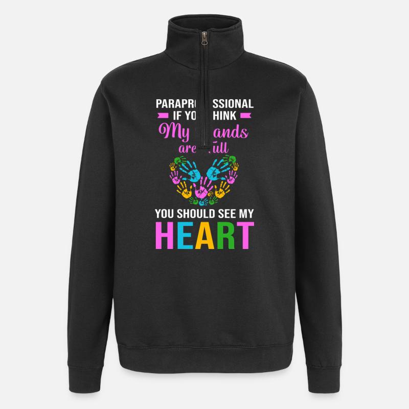 Paraéducateur, assistant enseignant, paraprofessionnel - Sweat à zip 1/4 - noir