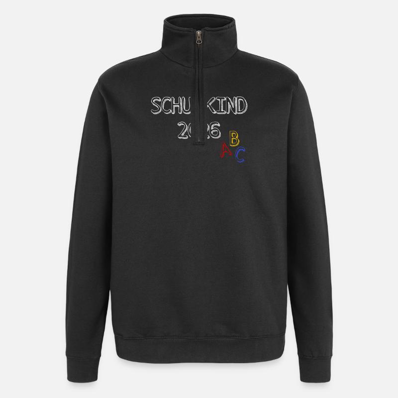 Schulkind 2026 Kreide-Design - Quarter-Zip-Sweatshirt - Schwarz
