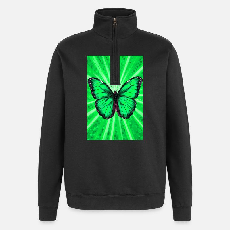 papillon - Sweat à zip 1/4 - noir