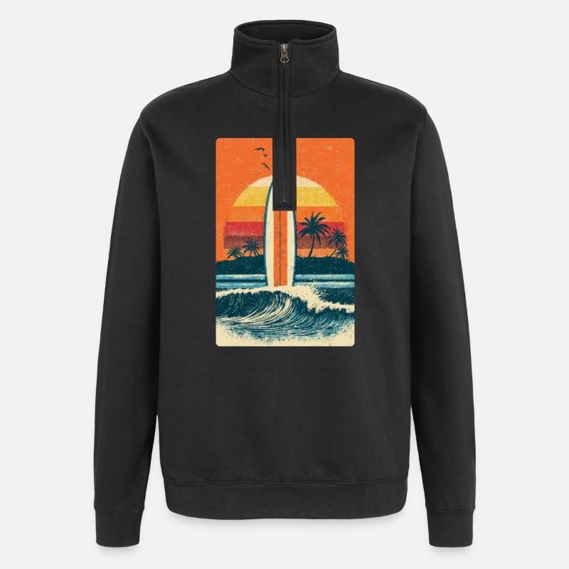 Planche de surf Surfer - Sweat à zip 1/4 - noir