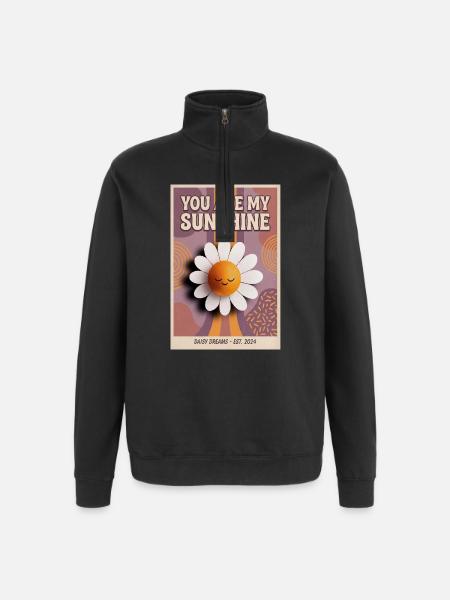 Du er min solskinn Daisy Pop Art - Collegegenser med 1/4 glidelås - svart