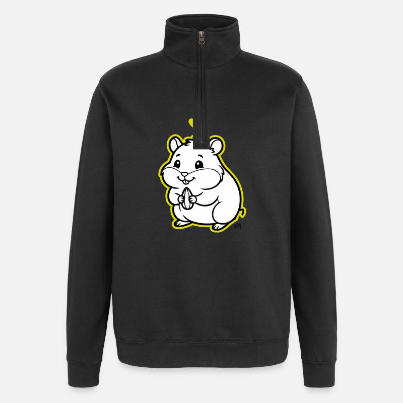 Arnold_the_Hamster - Sweat à zip 1/4 - noir
