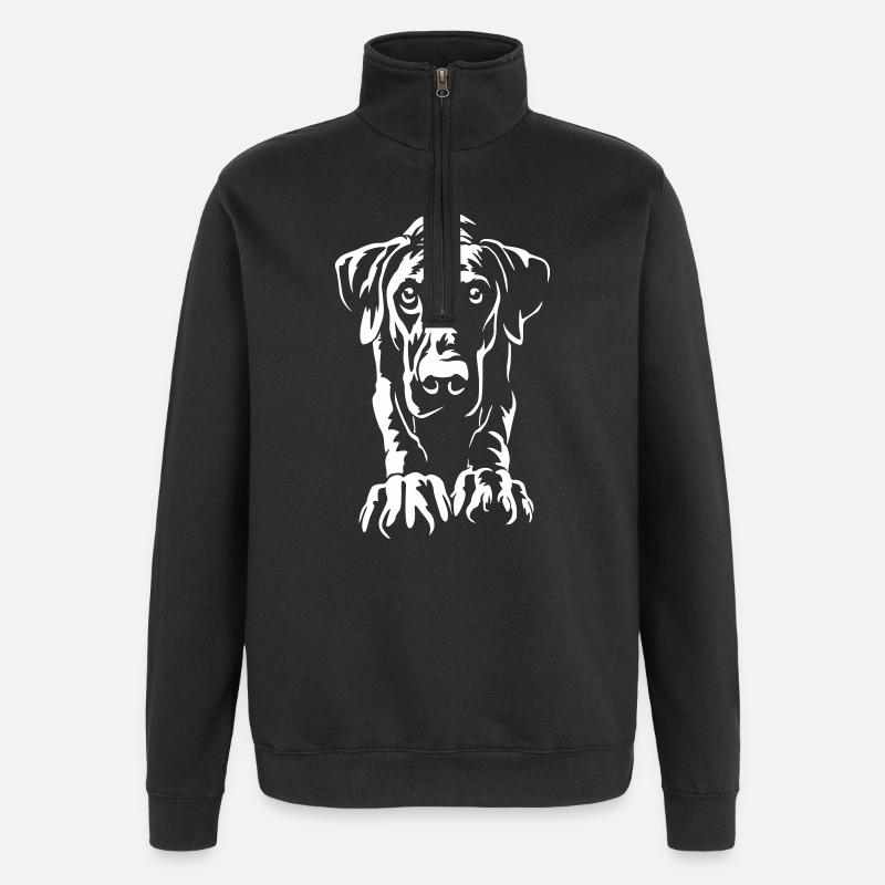 Dobermann "Black Edition" - Quarter-Zip-Sweatshirt - Schwarz