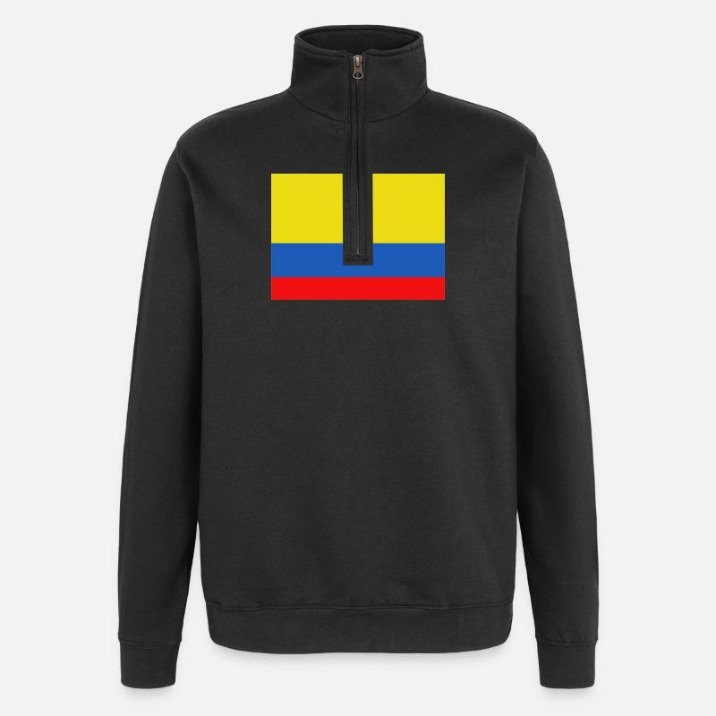 Colombia flag - Quarter-Zip Sweatshirt - black